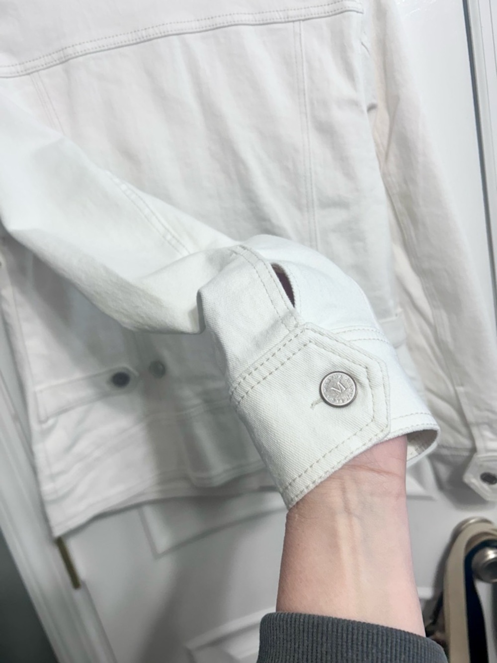 Martha Stewart White Denim Jacket - Picture 3 of 7